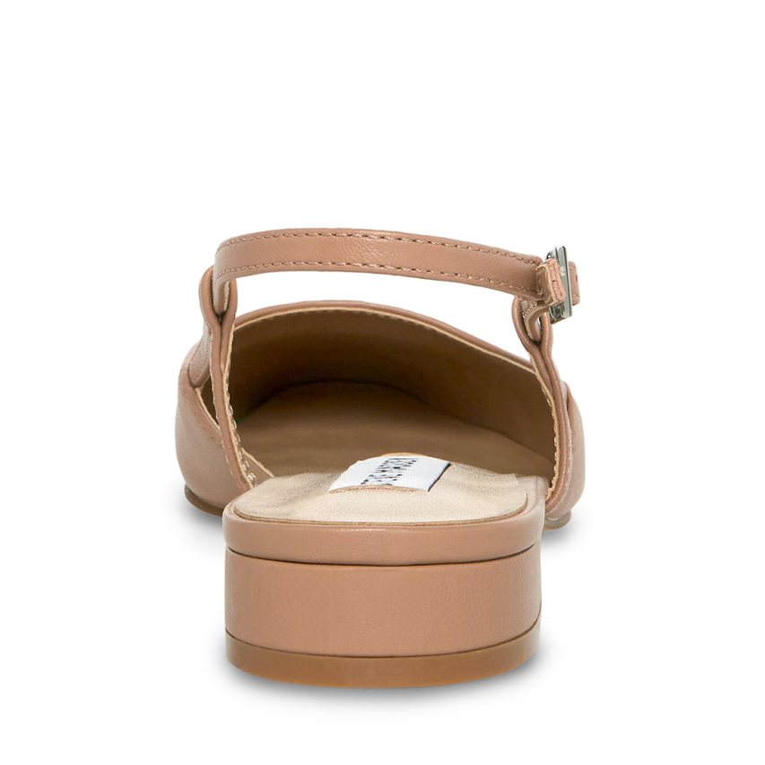 Beige / Black Steve Madden Belinda Leather Women's Mules | ZYFDP4837