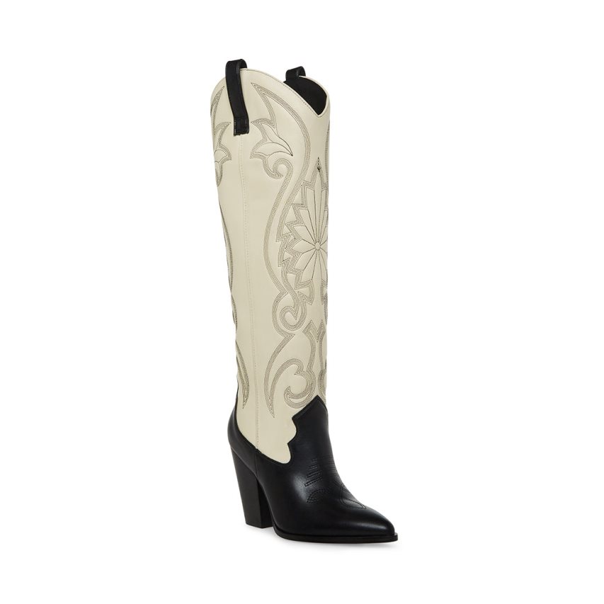 Beige / Black Steve Madden Lasso Women's Knee-high Boots | KTPSR5102