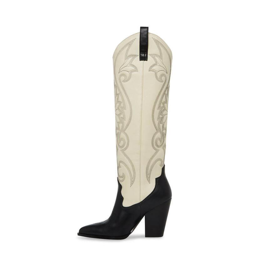 Beige / Black Steve Madden Lasso Women's Knee-high Boots | KTPSR5102