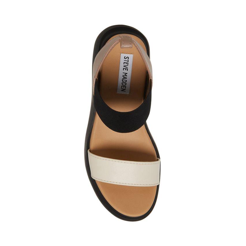 Beige / Black / White Steve Madden Cruise Women's Platform Sandals | YJWA120149