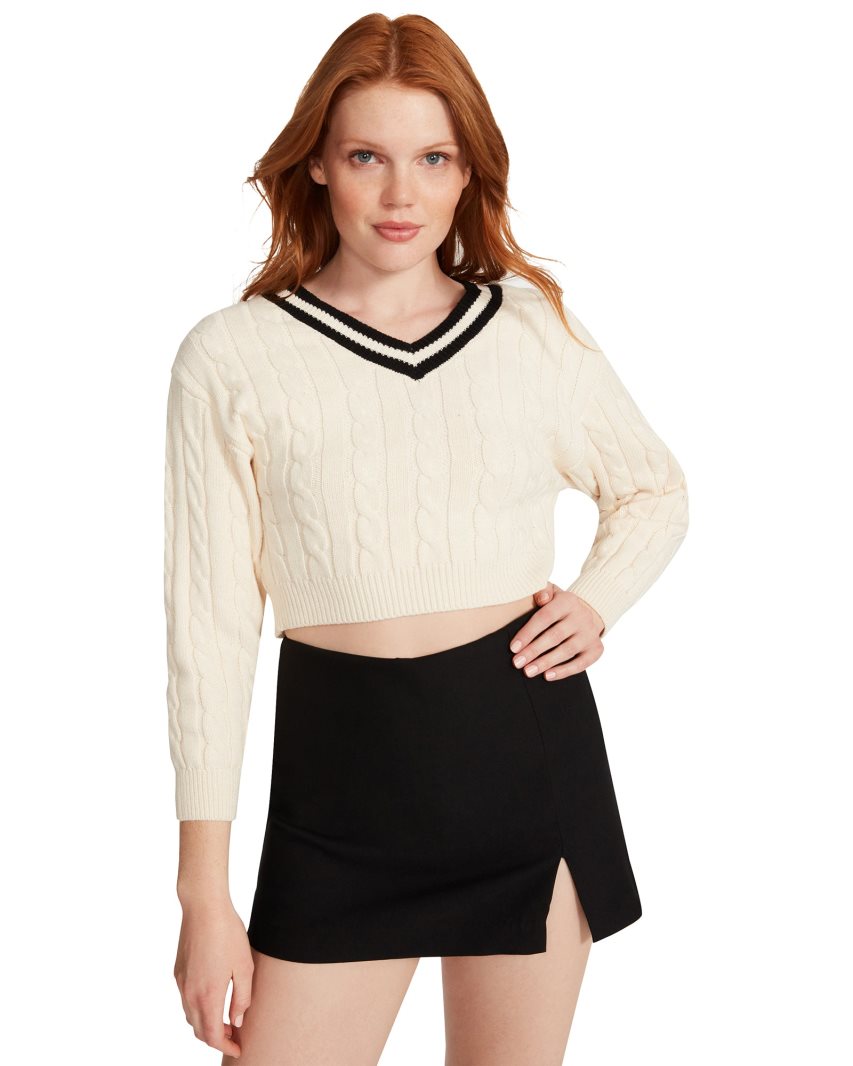 Beige Steve Madden Amika Women's Sweaters | ECPGX8571