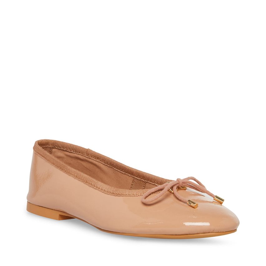 Beige Steve Madden Blossoms Patent Women's Ballet Flats | F12ODY1096