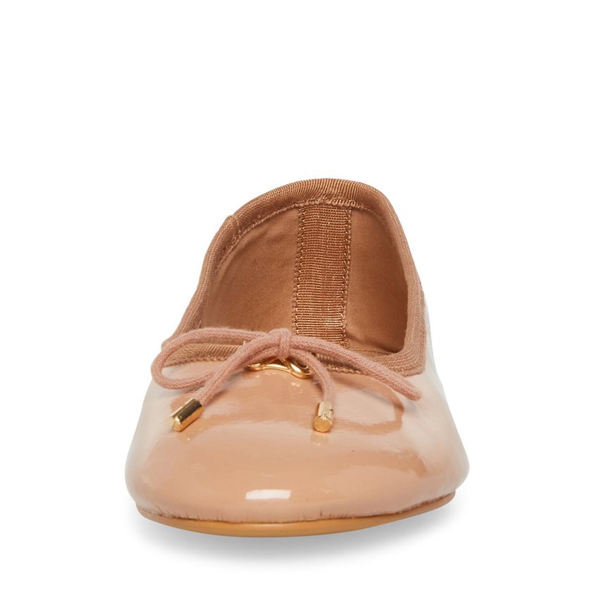 Beige Steve Madden Blossoms Patent Women's Ballet Flats | F12ODY1096