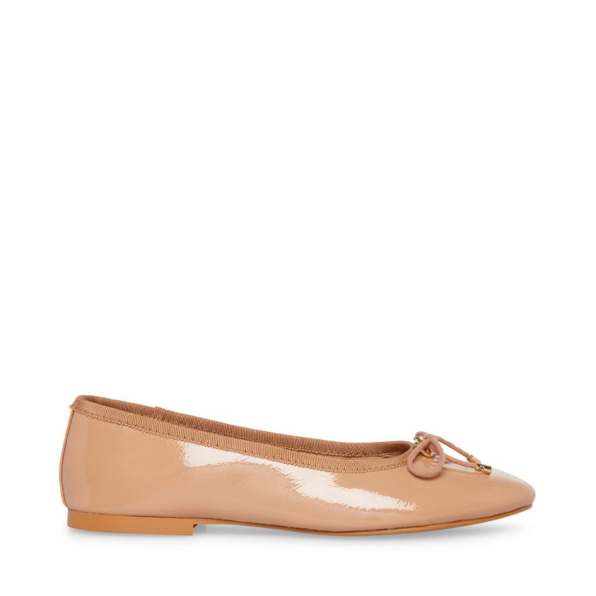 Beige Steve Madden Blossoms Patent Women\'s Ballet Flats | F12ODY1096