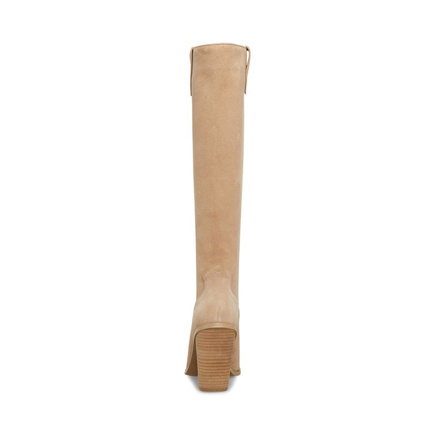 Beige Steve Madden Brondy Suede Women's Knee-high Boots | YKXPG0952