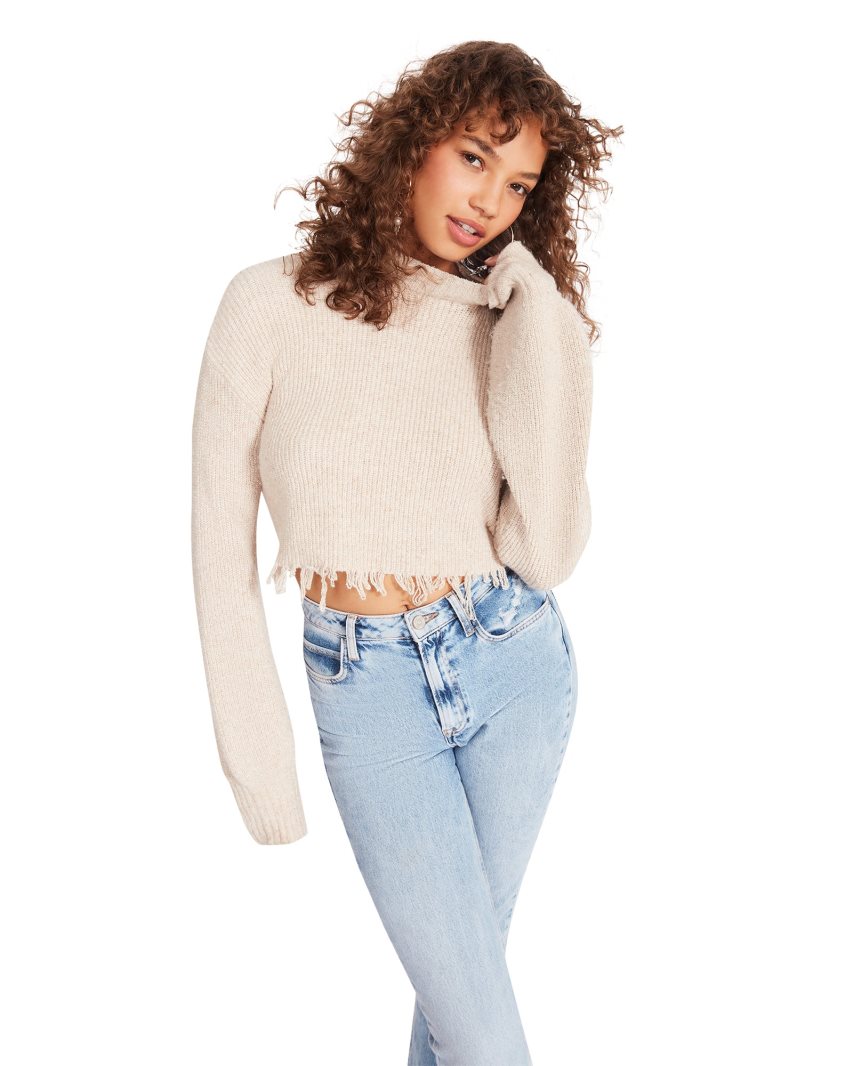 Beige Steve Madden Camille Women's Sweaters | ZHACG4530