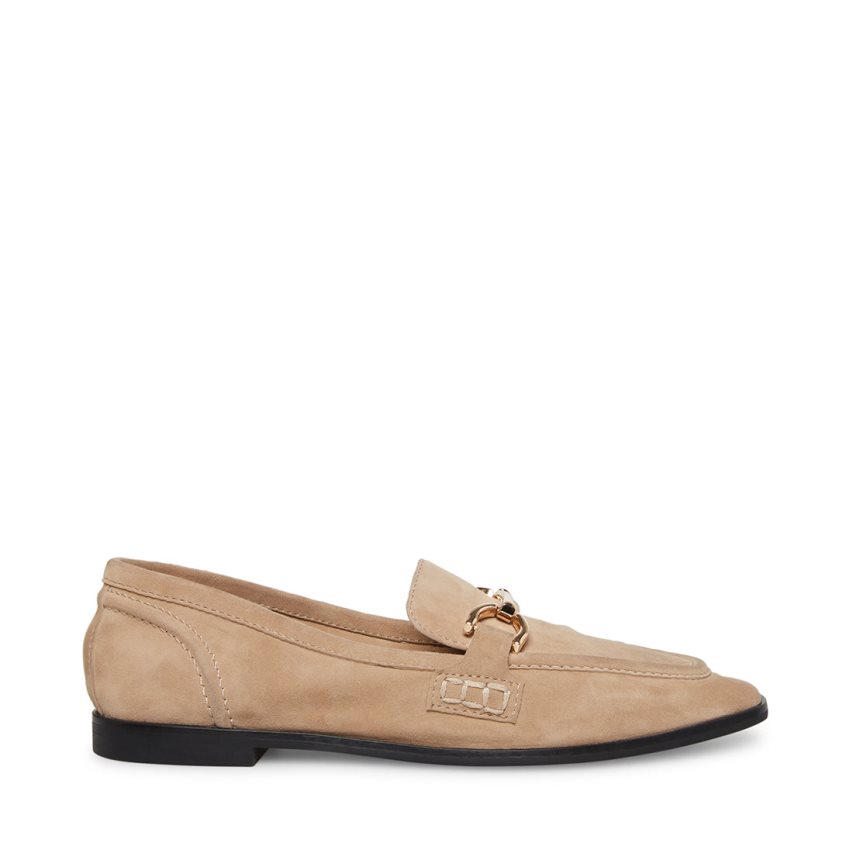 Beige Steve Madden Carrine Suede Women\'s Loafers | UDHFZ4531