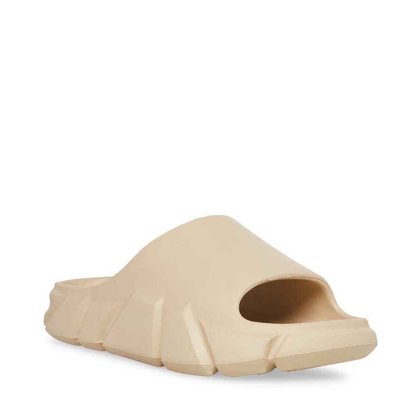 Beige Steve Madden Charged Men's Slides | B12EFJ8653