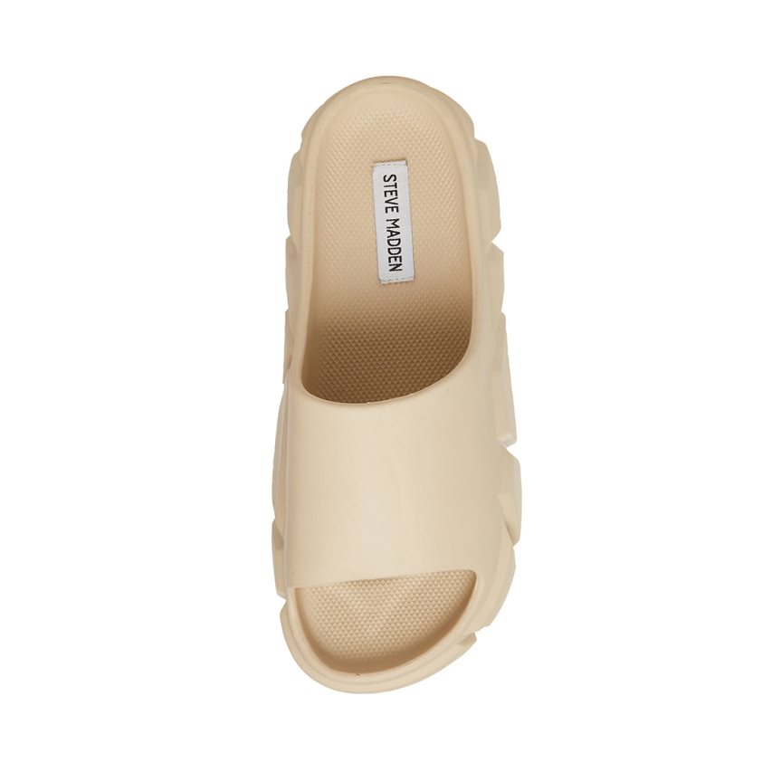 Beige Steve Madden Charged Men's Slides | B12EFJ8653