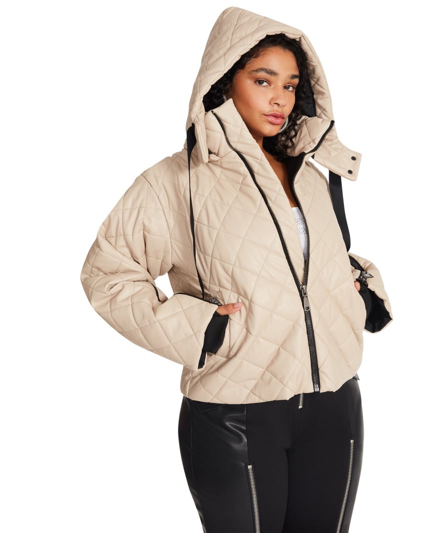 Beige Steve Madden Hayle Women's Jackets | AEKNB7938