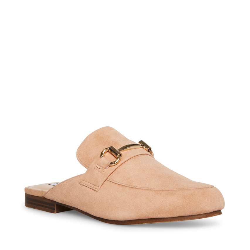 Beige Steve Madden Kandi Camel Suede Women's Mules | RWLZ126503