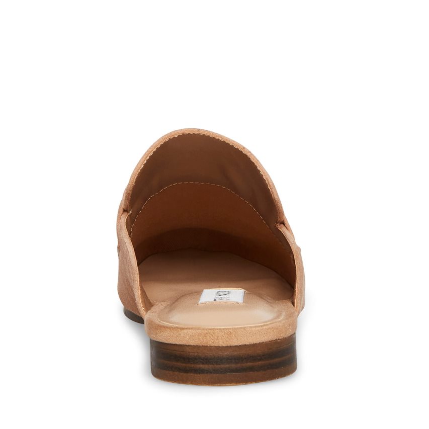 Beige Steve Madden Kandi Camel Suede Women's Mules | RWLZ126503