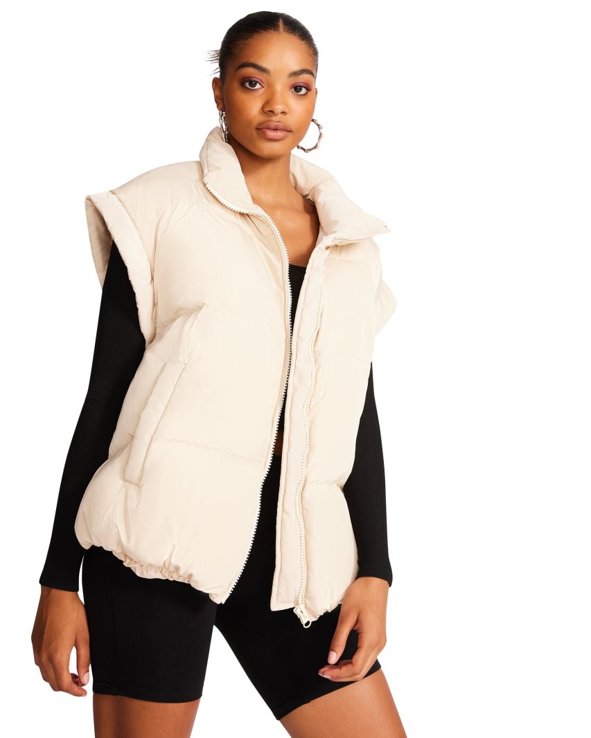 Beige Steve Madden Leia Women's Vest | JPGVZ9308