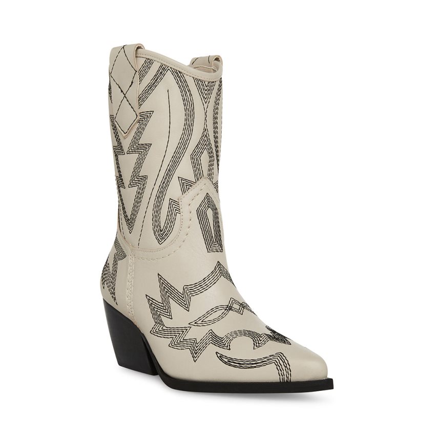 Beige Steve Madden Leo Women's Ankle Boots | VFNGR6190