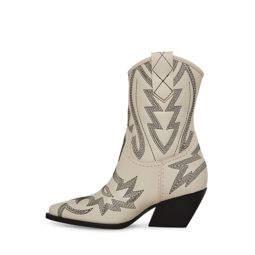 Beige Steve Madden Leo Women's Ankle Boots | VFNGR6190