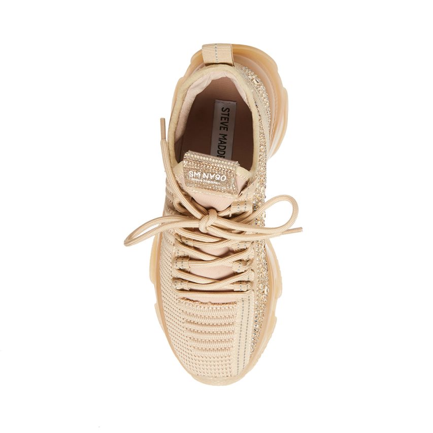 Beige Steve Madden Maxima Women's Sneakers | YRZKI5310