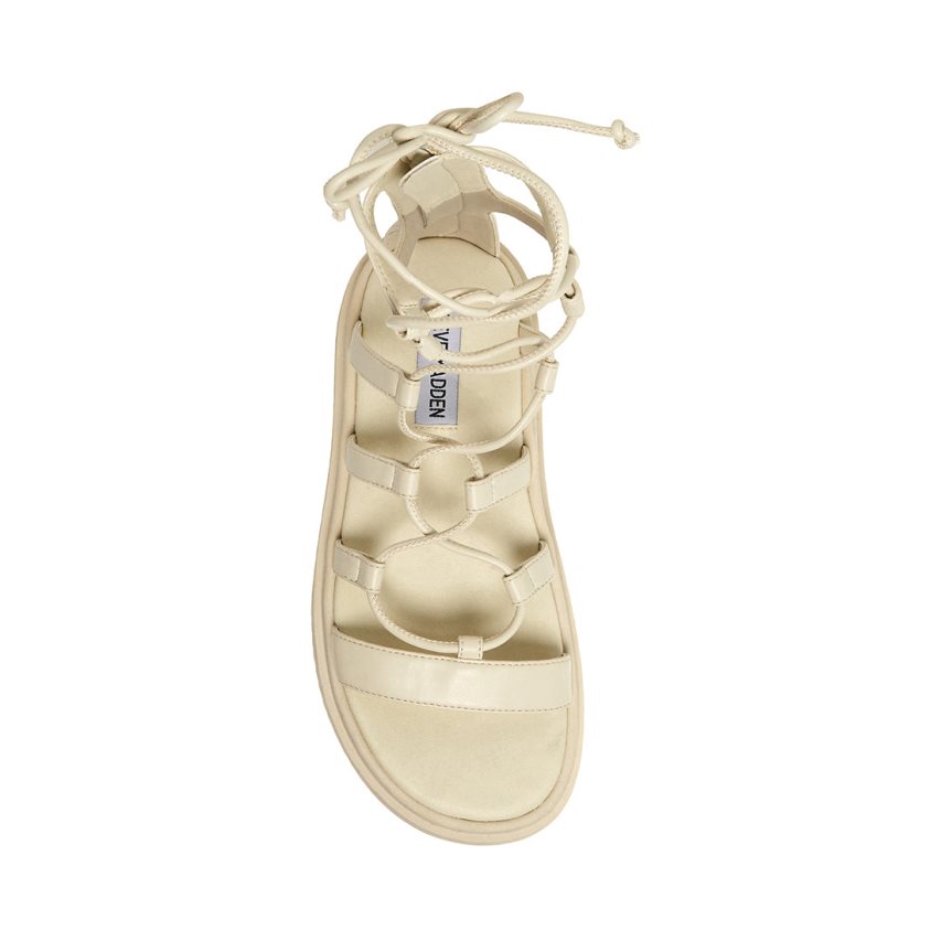 Beige Steve Madden Mel Women's Platform Sandals | TJO12M2739