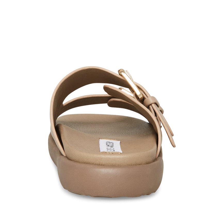 Beige Steve Madden Nevara Women's Slides | IMOYF0613