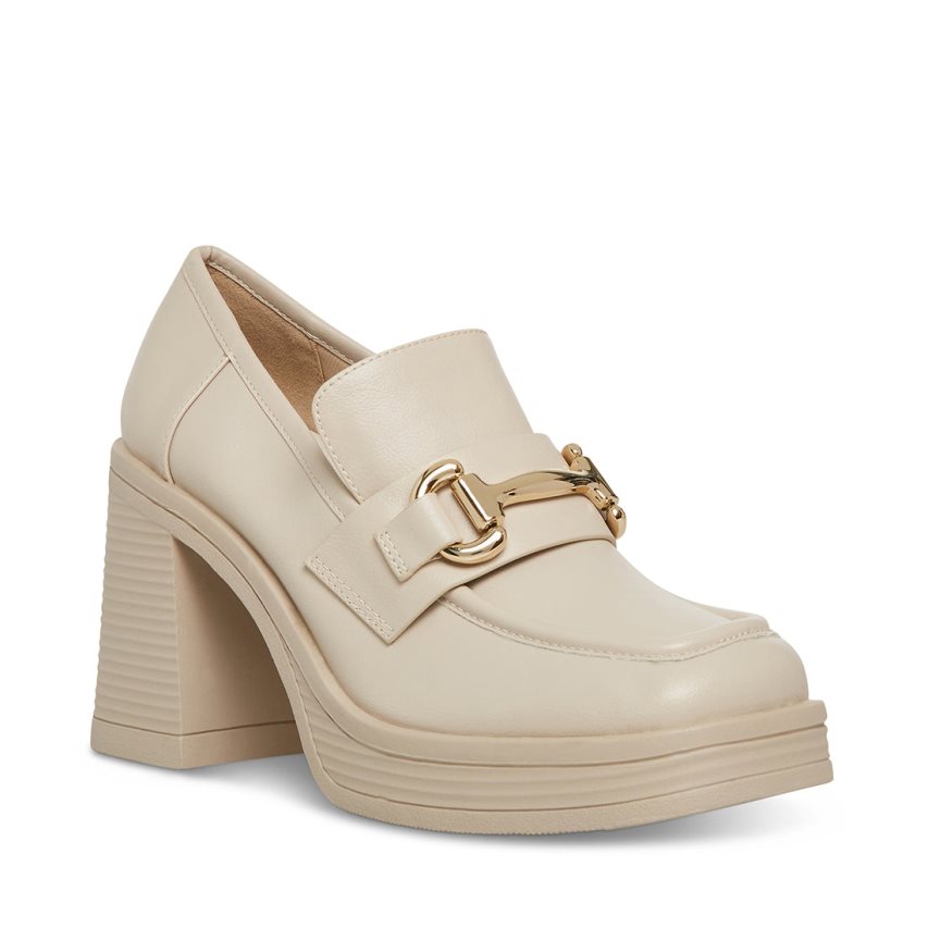 Beige Steve Madden Nicole Women's Platform Shoes | JIGBM2968