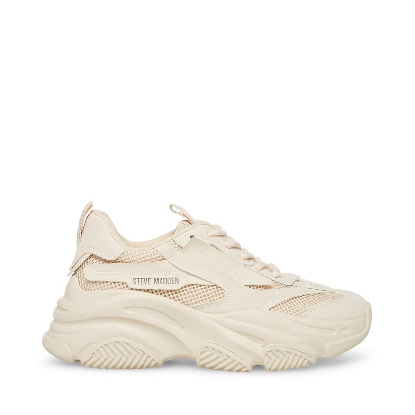 Beige Steve Madden Possession Women\'s Sneakers | XYJNL3492