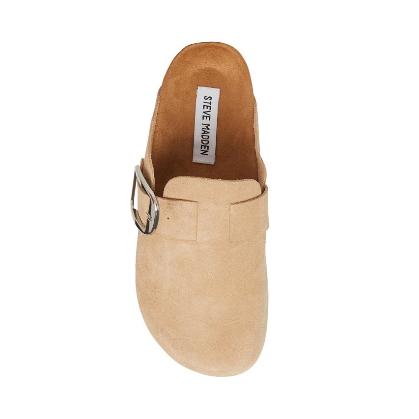 Beige Steve Madden Social Suede Women's Loafers | RAJGD9231