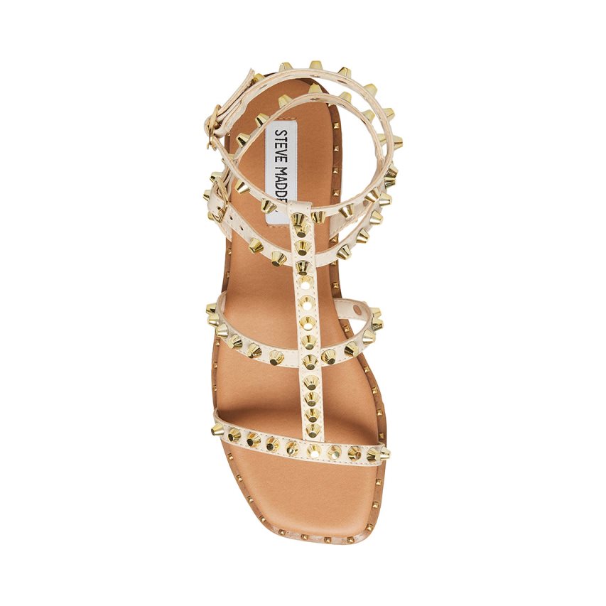 Beige Steve Madden Sunnie Women's Flat Sandals | NLOAE4938