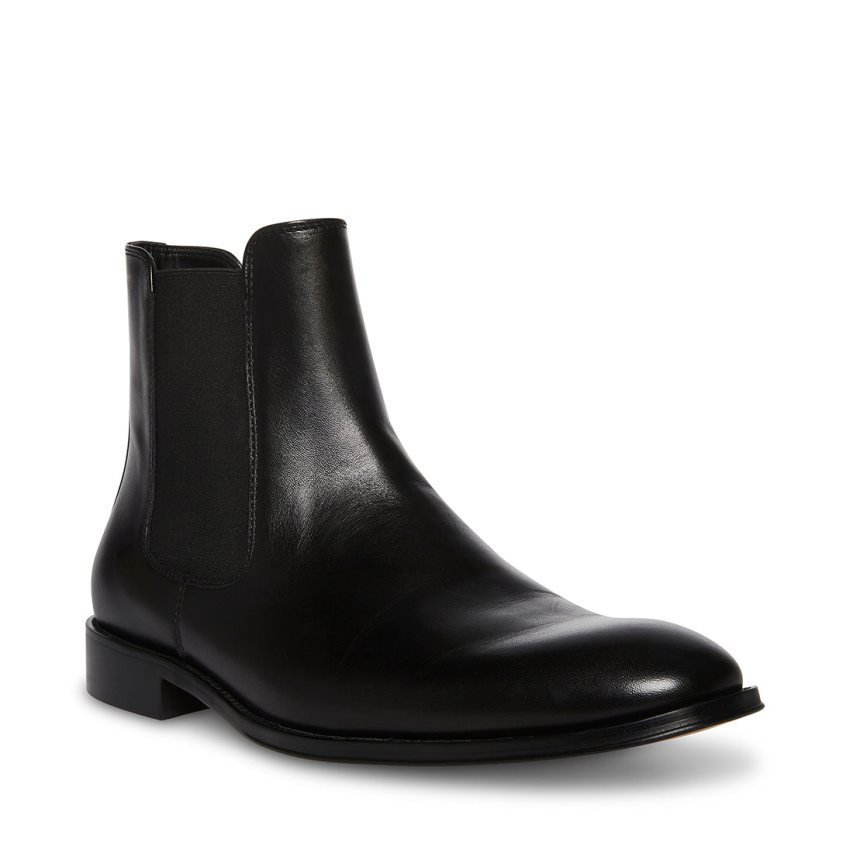 Black Steve Madden Adamo Leather Men's Chelsea Boots | KEDFW9830