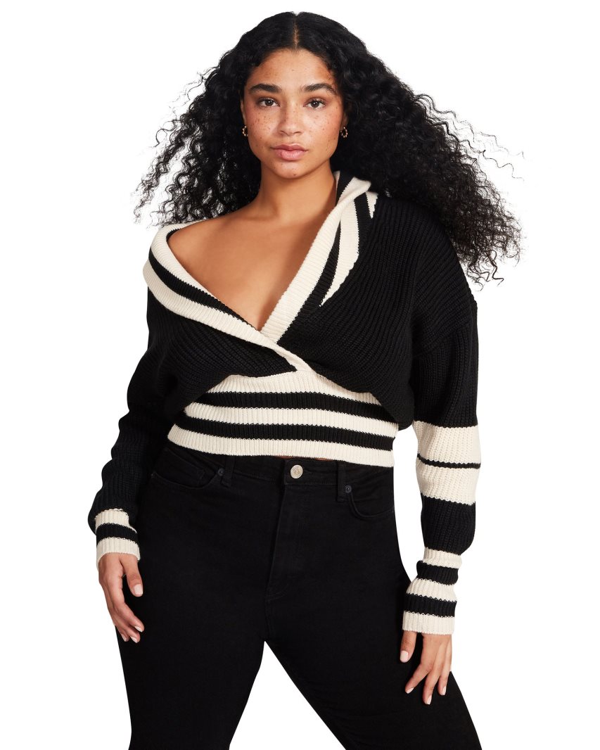 Black Steve Madden Addison Women's Sweaters | XKSLM9748