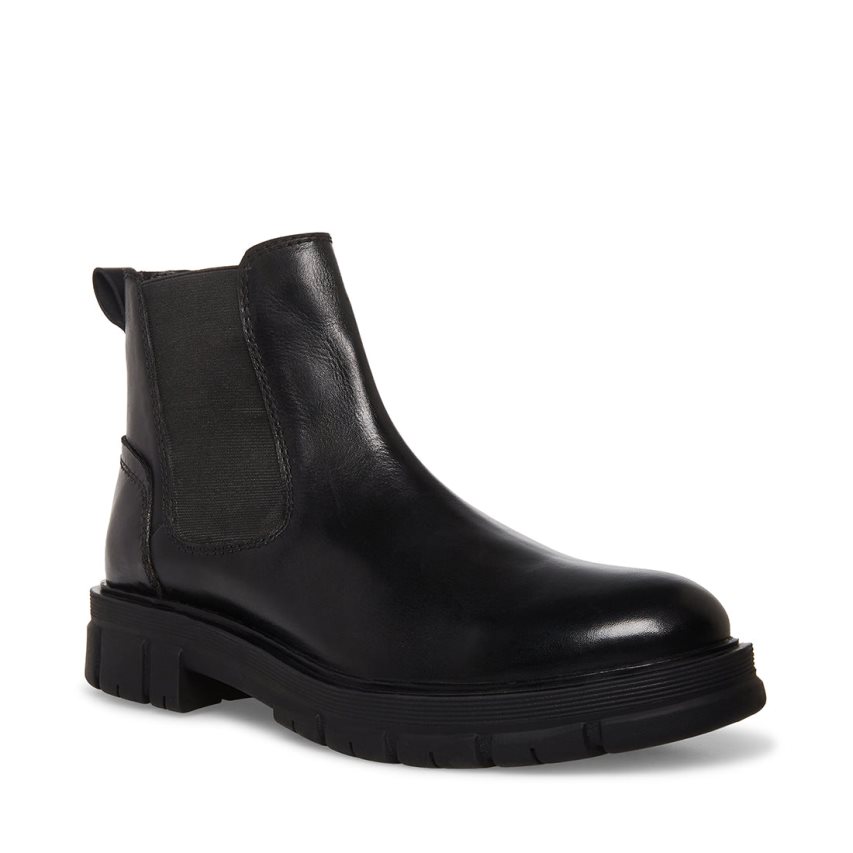 Black Steve Madden Adonis Leather Men's Chelsea Boots | PGLAI2487