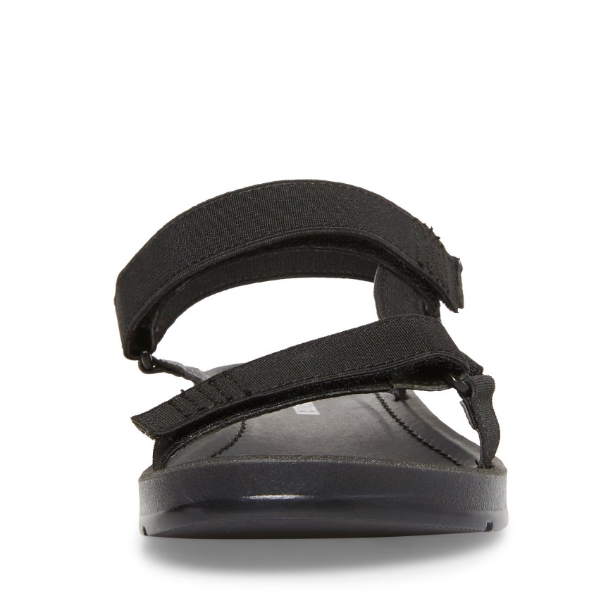 Black Steve Madden Ahenley Kids' Flat Sandals | ECJRL3572