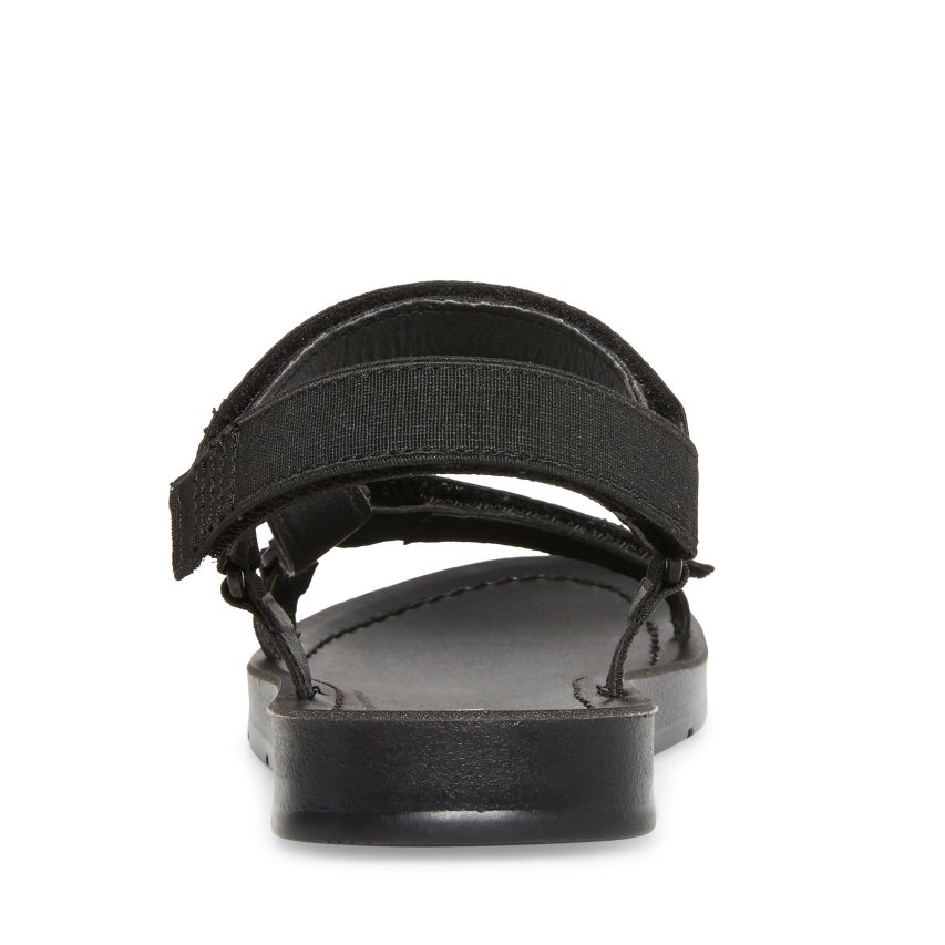 Black Steve Madden Ahenley Kids' Flat Sandals | ECJRL3572