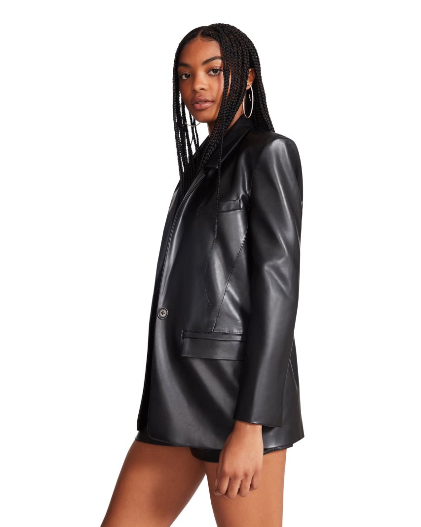 Black Steve Madden Audrey Women's Blazers | OLUIB2480