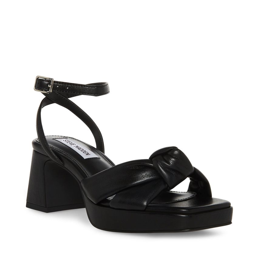 Black Steve Madden Bettina Women's Heels Sandals | GHNZP4916