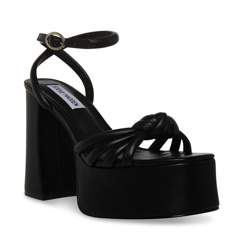 Black Steve Madden Bonnie Women's Heels Sandals | HYFSG4786