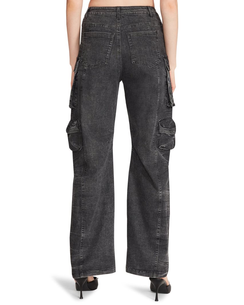 Black Steve Madden Brody Denim Women's Pants | GVDEP6157