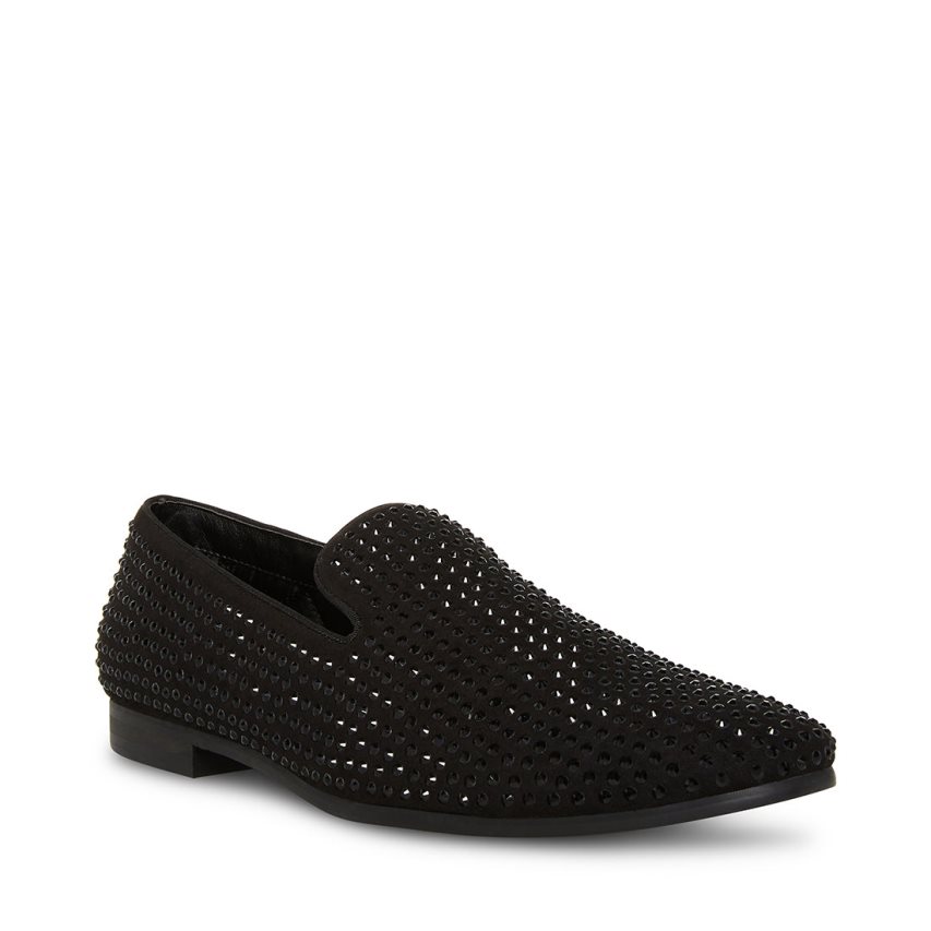 Black Steve Madden Cavia Men's Loafers | YMCOJ2617