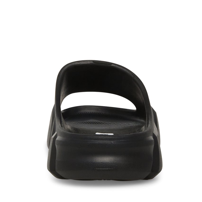 Black Steve Madden Charged Men's Slides | EFASD8945