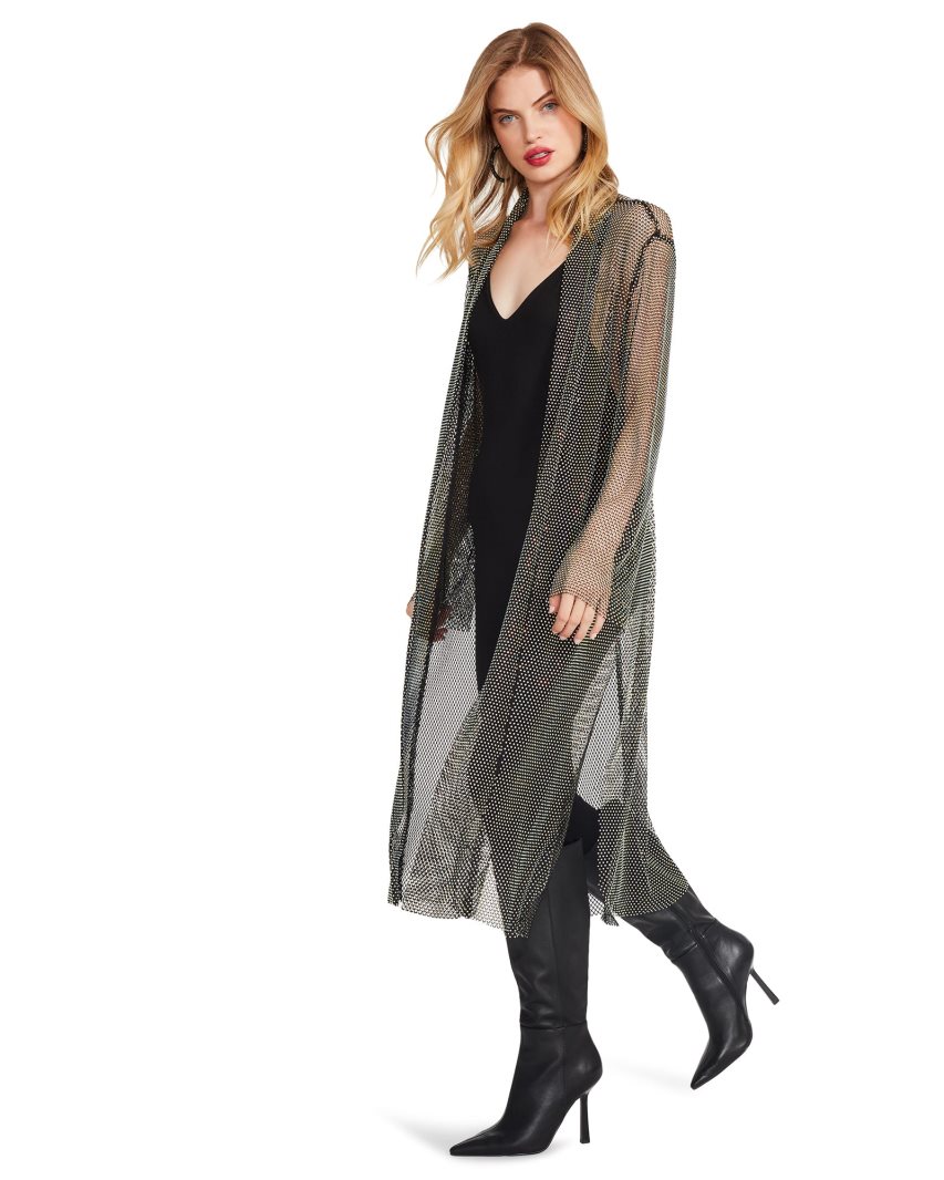 Black Steve Madden Charlize Duster Women's Coats | NKMJS9206