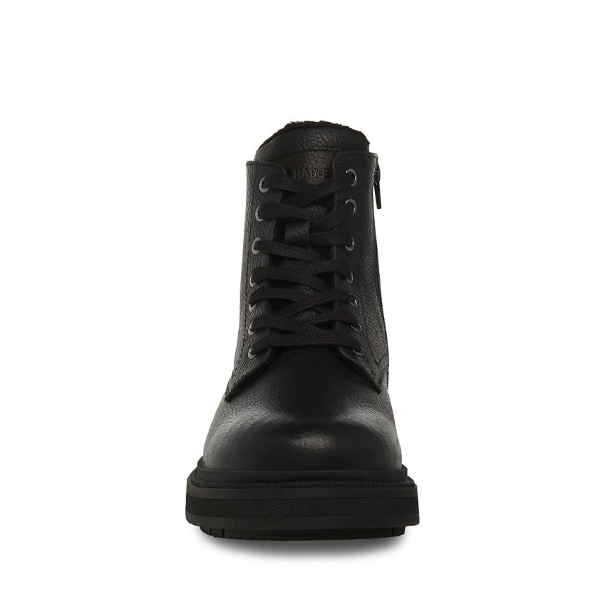 Black Steve Madden Denalii Leather Men's Ankle Boots | GEADC6471