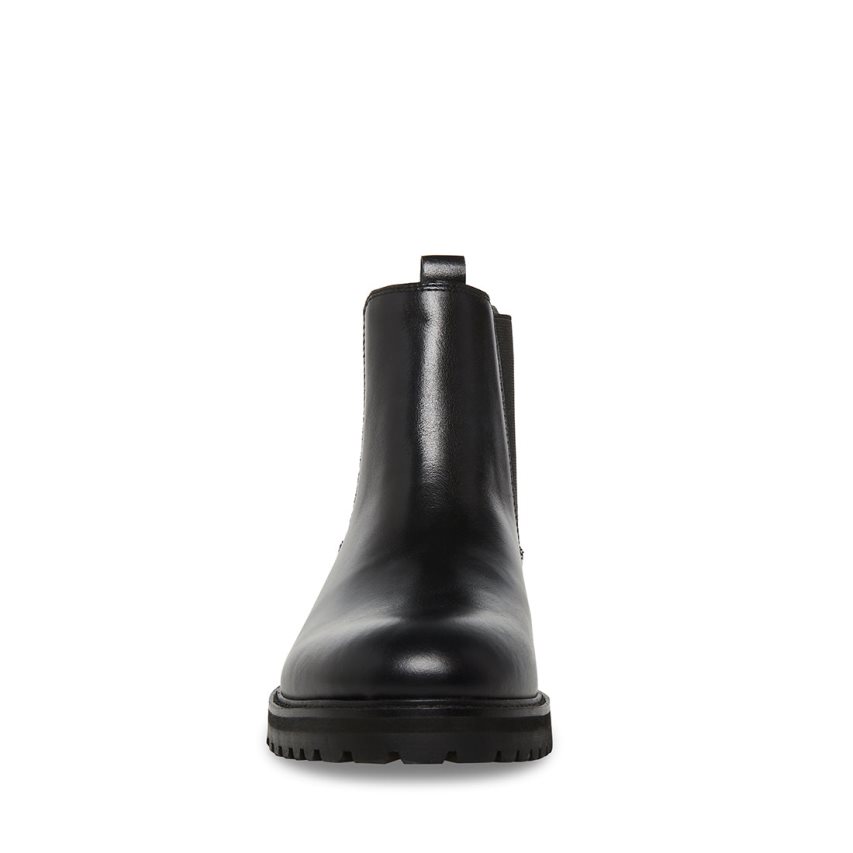 Black Steve Madden Duren Leather Men's Chelsea Boots | XZEOU1072