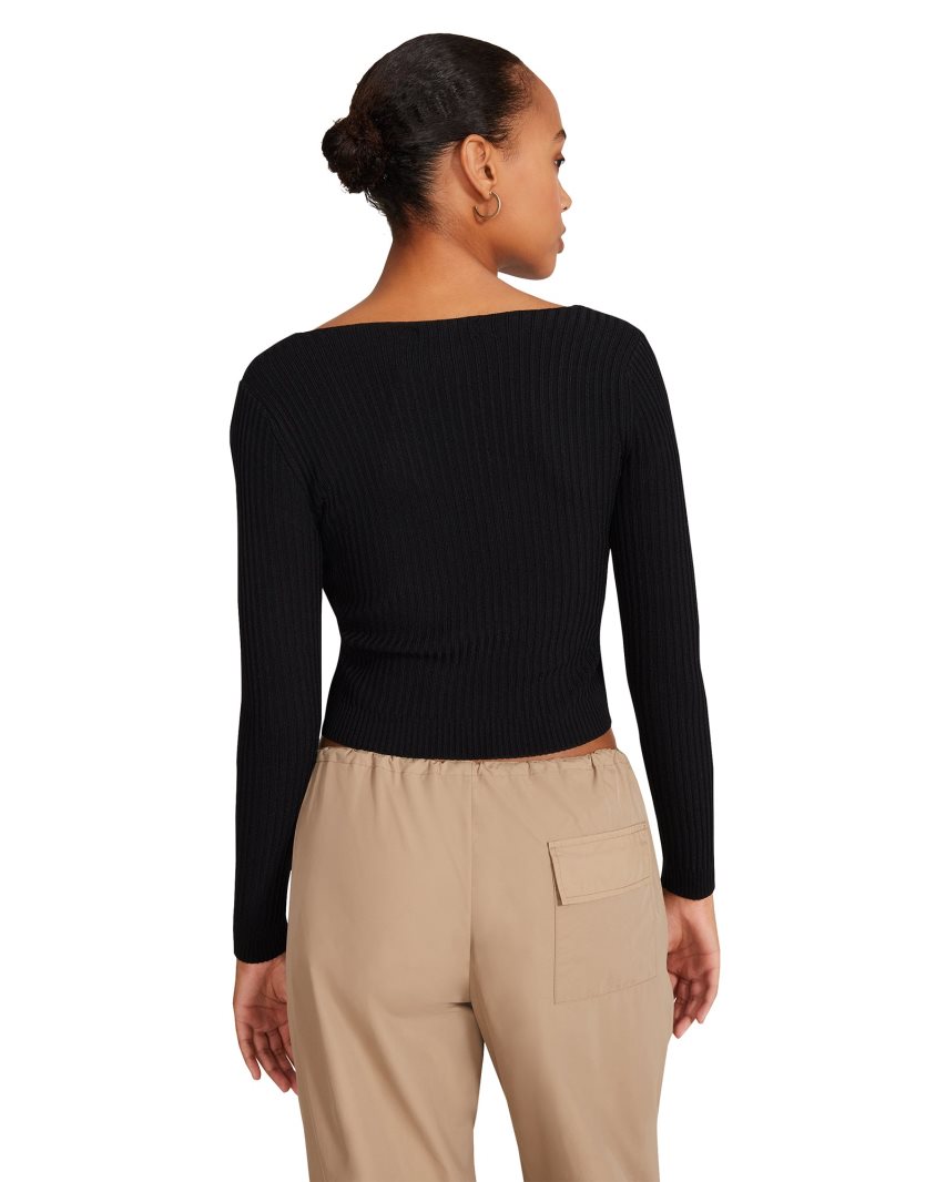 Black Steve Madden Emilia Women's Cardigan | ZWNTR6197