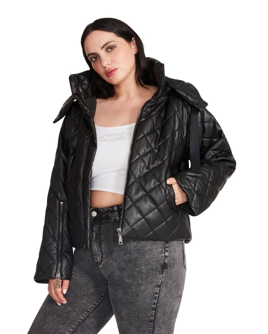 Black Steve Madden Hayle Women's Jackets | EXIOT2865