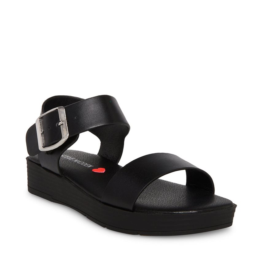 Black Steve Madden Jdestind Kids' Platform Sandals | 12IBOV7869