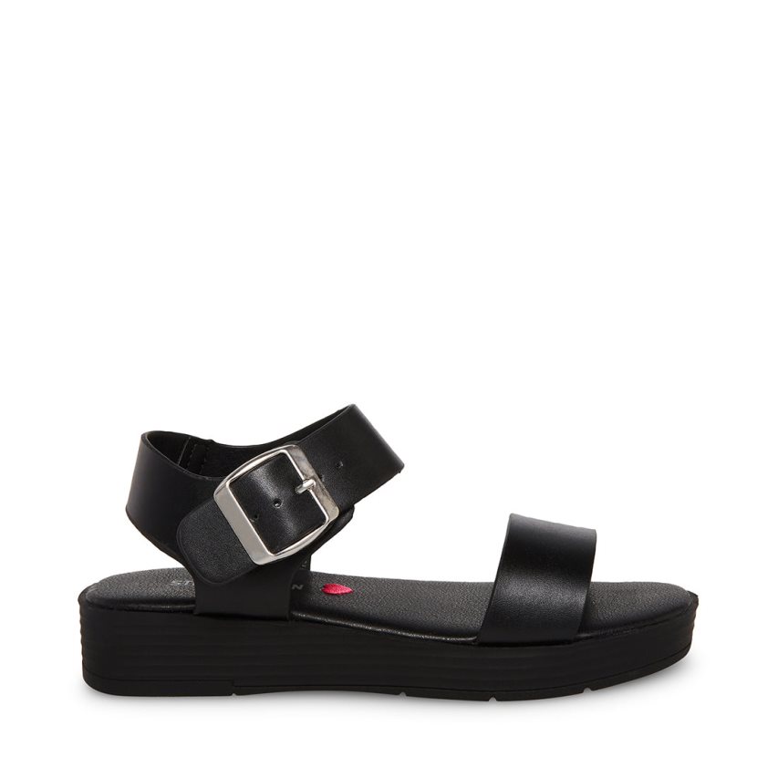 Black Steve Madden Jdestind Kids\' Platform Sandals | 12IBOV7869