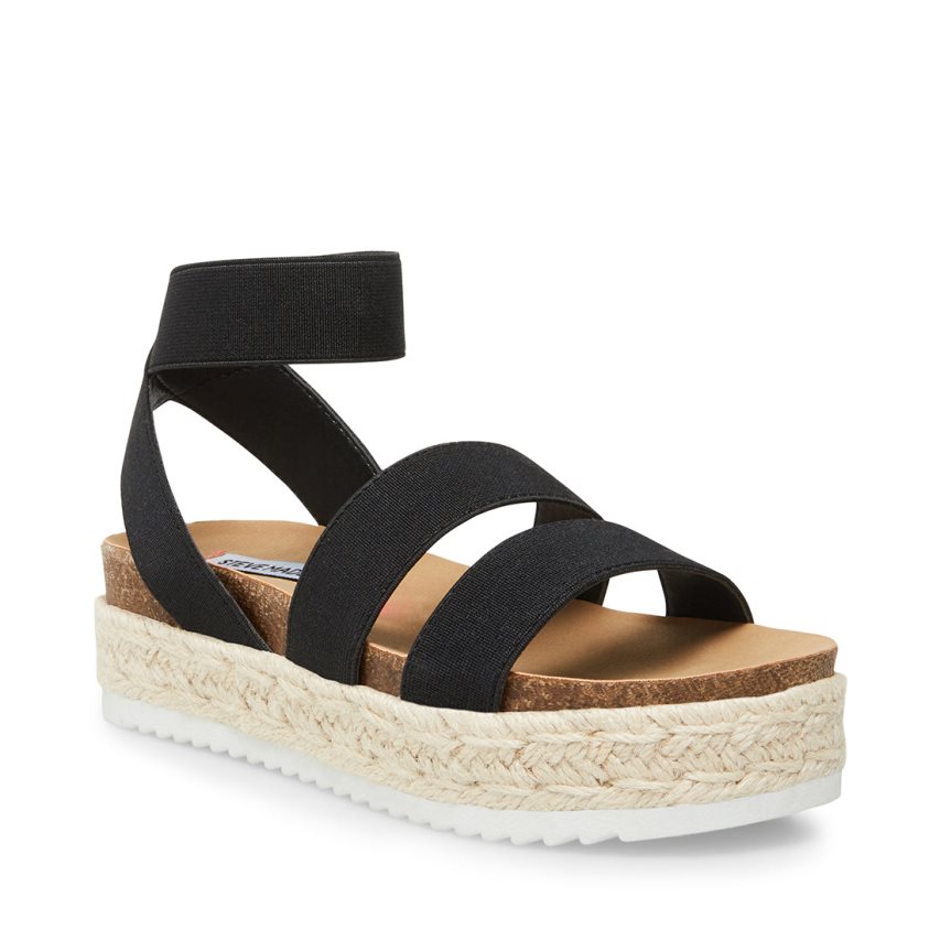 Black Steve Madden Jkimmie Kids' Platform Sandals | GSXUA9276