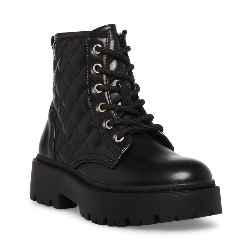 Black Steve Madden Jrockk Kids' Ankle Boots | FWVZD3025