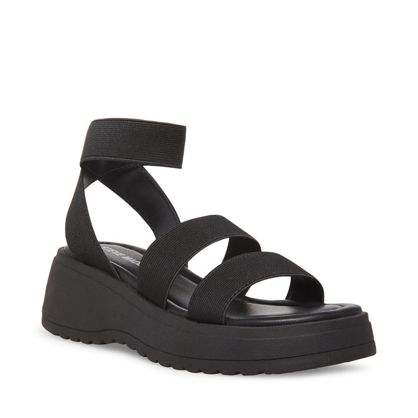 Black Steve Madden Jsammie Kids' Platform Sandals | JWSNV0418