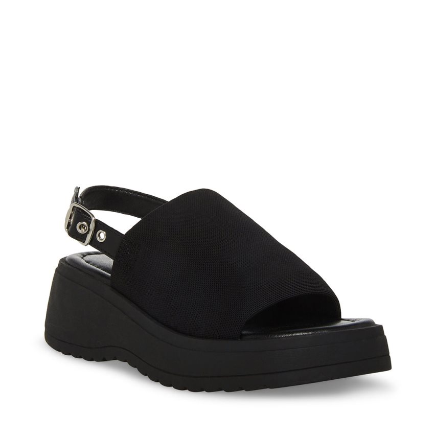 Black Steve Madden Jslinky Kids' Platform Sandals | PEJGN8051