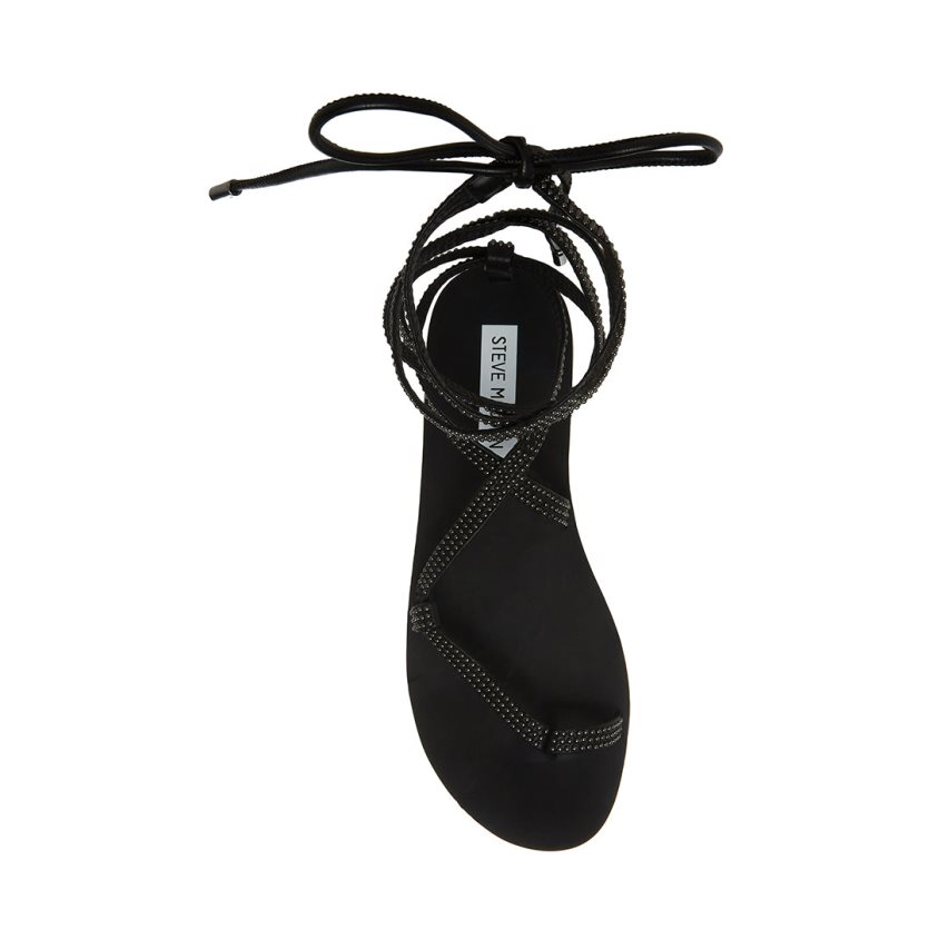 Black Steve Madden Kala-s Women's Flat Sandals | M12AZY9653