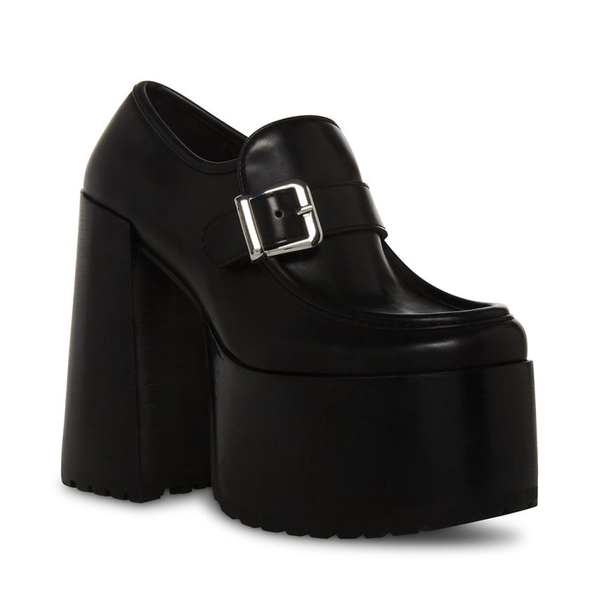 Black Steve Madden Kerigan Women's Platform Shoes | CAKYB9238